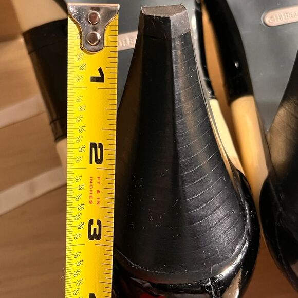 G.H Bass X Rachel Antonhoff Cream & Black Patent Leather Heeled Oxford Shoes - Picture 12 of 13